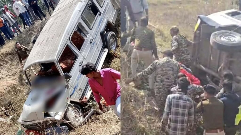CG: अनियंत्रित होकर पलटी क्रूजर वाहन, दर्दनाक हादसे में दो यात्रियों की मौत
