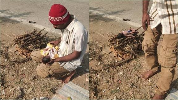 मर गई इंसानियत, सिस्टम से नाराज बाप ने सीहोर हाईवे पर बेटी का किया अंतिम संस्कार