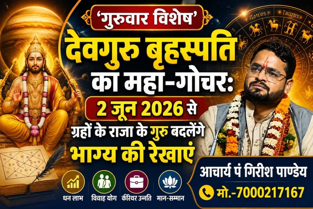 2 जून 2026: देवगुरु बृहस्पति का राशि परिवर्तनइन राशियों की चमकेगी किस्मत, तो इन्हें रहना होगा बेहद सावधान!