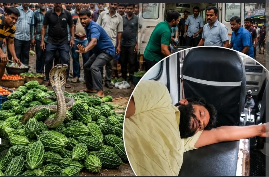 CG: बाजार में करेले के ढेर से निकला कोबरा सांप, सब्जी छांट रहे युवक को काटा, लोगों में दहशत