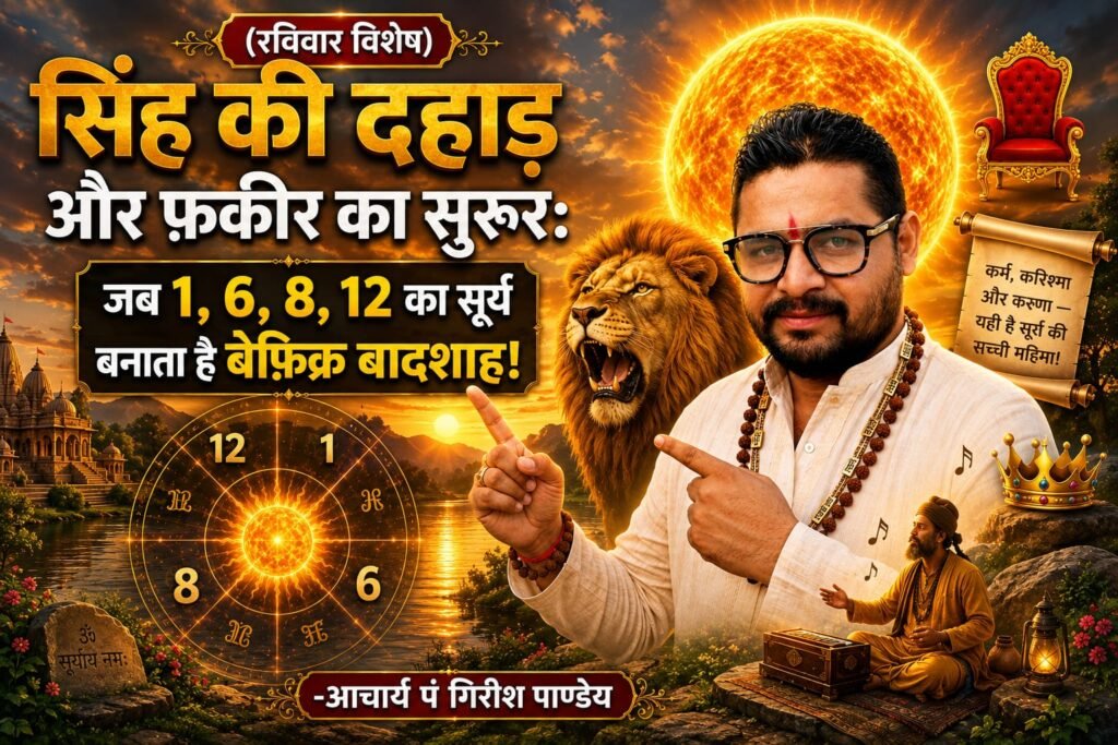 सिंह की दहाड़ और फ़कीर का सुरूर: जब 1, 6, 8, 12 का सूर्य बनाता है बेफ़िक्र बादशाह!-आचार्य पं गिरीश पाण्डेय